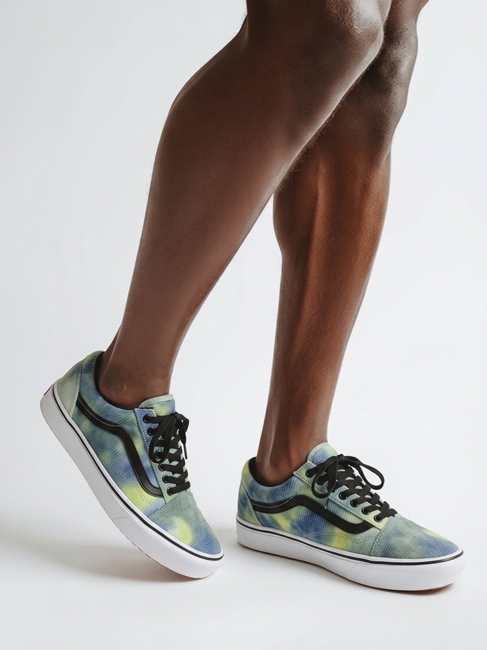Vans Old Skool Comfy Cush Casual Low-Top Sneakers in Blue-Green Tie-Dye